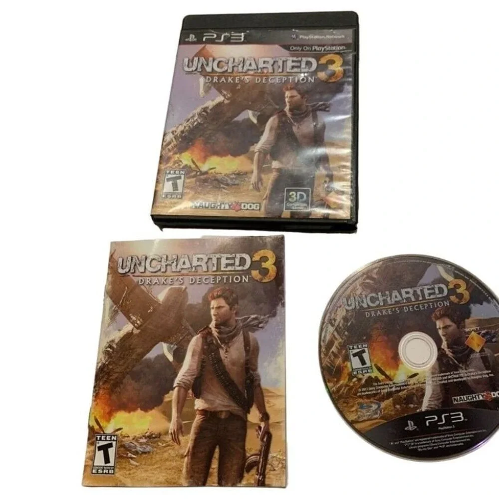 PS3 Game Uncharted 3 Drakes Deception playstation 3 game CLKc